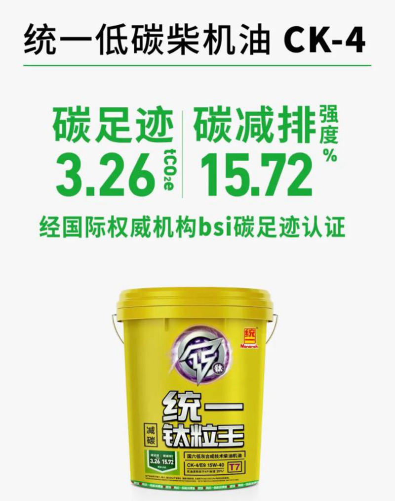 统一紧抓行业发展风向标，打造CK-4系列低碳柴机油