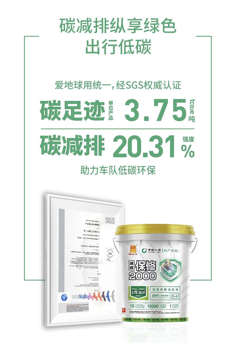 统一润滑油打造CI-4低碳柴机油，为用户带来贴心保障