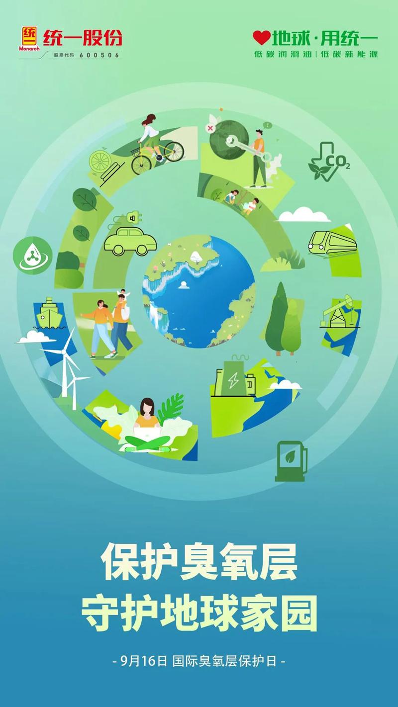 国际臭氧层保护日|统一润滑油为实现“双碳”目标助力
